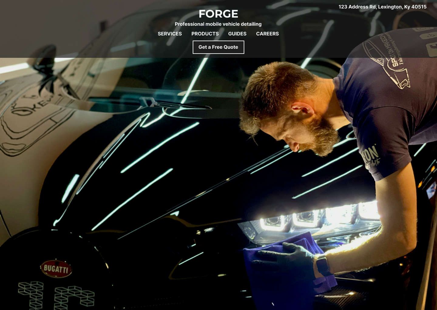 A picture of a development website