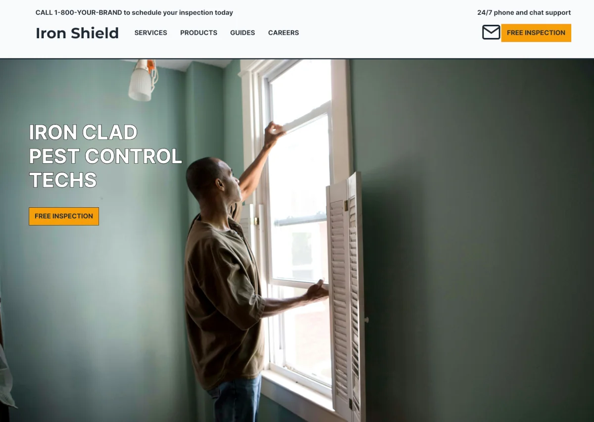 A picture of a pest control website